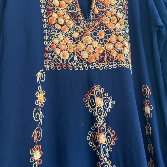 Vintage Caftan, Blue and Gold Tunic or Party Dress - Picture 14 of 14